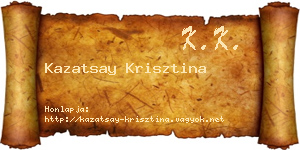 Kazatsay Krisztina névjegykártya