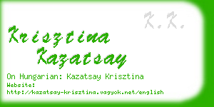 krisztina kazatsay business card